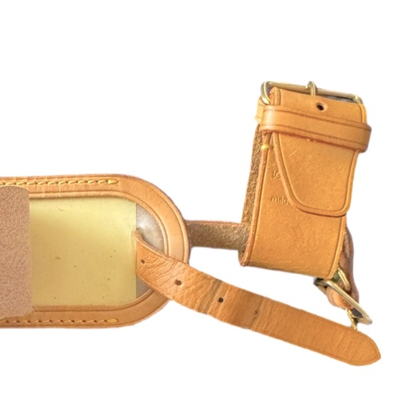 Louis Vuitton Vachetta Leather Luggage Tag & Poignet Set Made in France - Picture 7 of 7